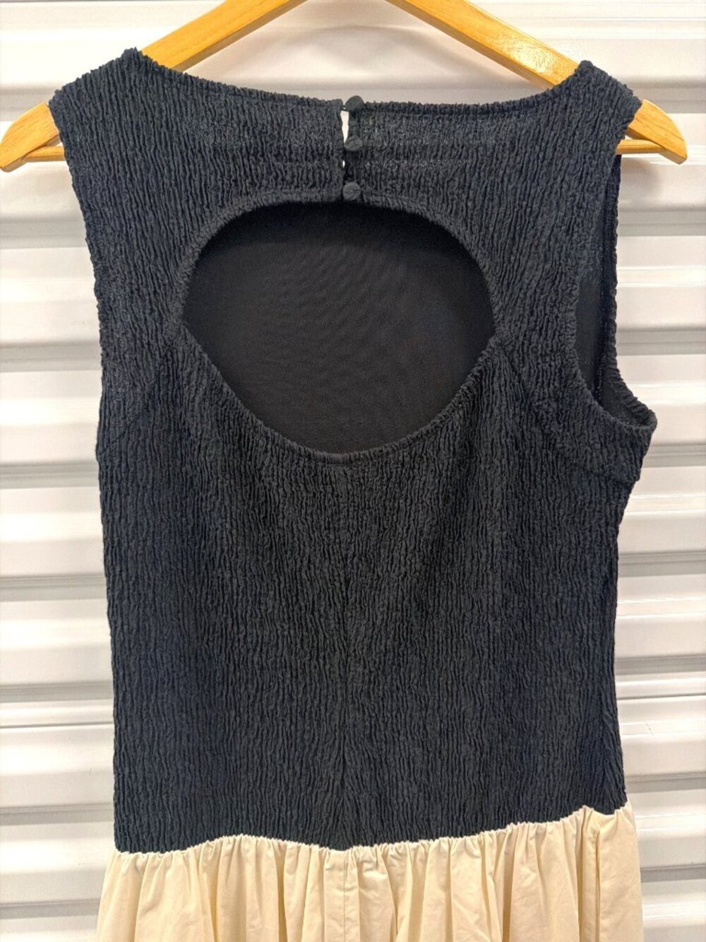 Rebecca Taylor Reese Mixed Media Midi Dress Black Womens Size Large - Picture 8 of 10